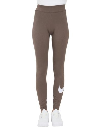Nike Sportswear Essential Leggings mit mittelhohem Bündchen und Swoosh - Schwarz