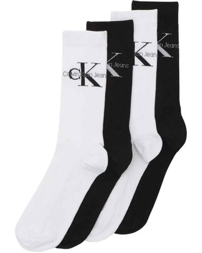 Calvin Klein 4 paia di calzini da donna 100% cotone calze corte colori assortiti 701224125 - Nero