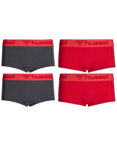 Hummel Hotpants Hers 4er Pack Panties Mini-Boxershorts - Rot