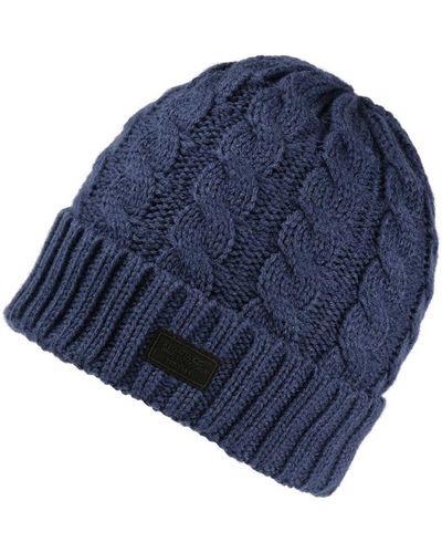 Regatta S Harrell Iii Cable Knit Winter Beanie Hat - Blue