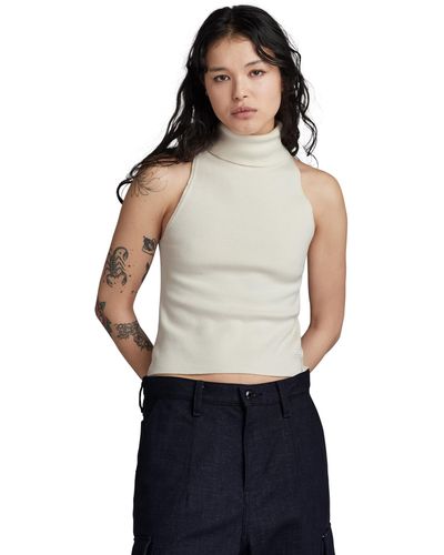 G-Star RAW Ny Raw Slim Knitted Top - White