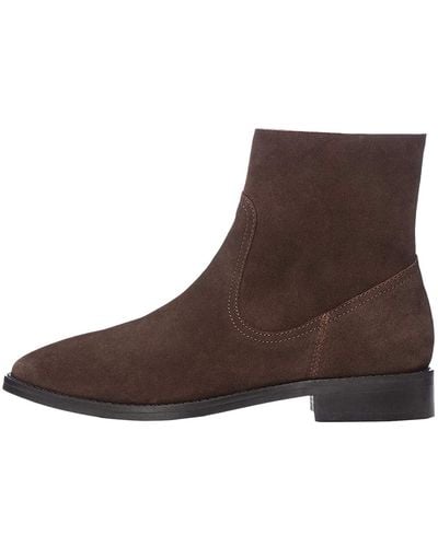 FIND Suede Western Ankle Boots - Brown