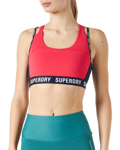 Superdry Running Bra Sujetador Deportivo - Rojo