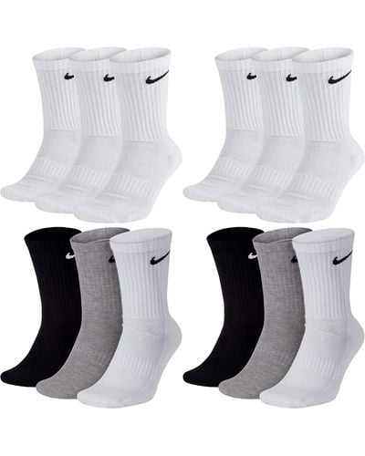 Nike Socken Lang Weiß Grau Schwarz Tennissocken 12 Paar Sportsocken Sparset Größe 34 36 38 40 42 44 46 48 50