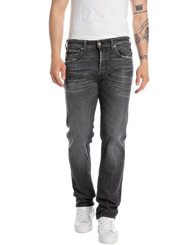Replay Jeans Grover Straight-Fit Original - Schwarz