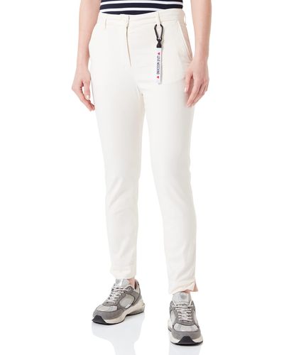 Love Moschino Moschino Stretch Canvas With Brand Gadget Casual Pants - Weiß