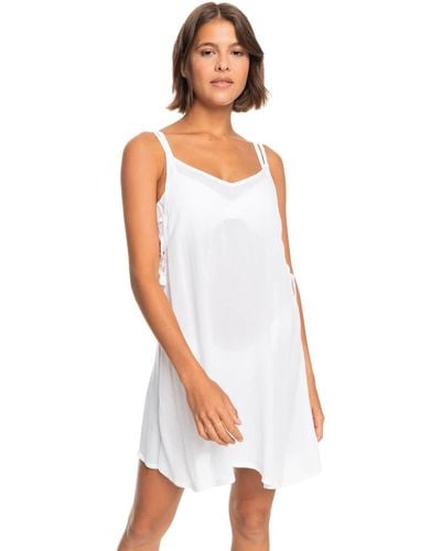 Roxy Beach Classics Vibes Coverup Kleid Überwurf für Schwimmbekleidung - Weiß