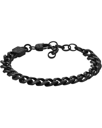 Fossil Bold Chains Jf04634001 Link Bracelet Stainless Steel Black