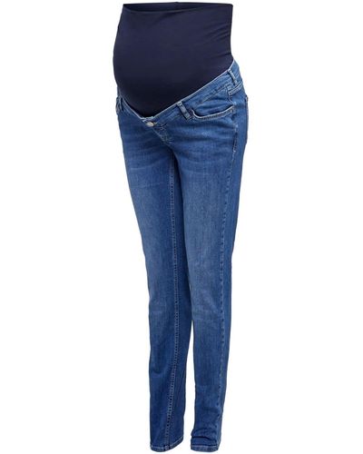 Esprit Maternity Stretch-Jeans mit Überbauchbund - Blau