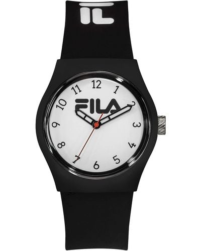 Fila Mixte Analogique Quartz Montre avec Bracelet en Silicone 38-319-005 - Noir