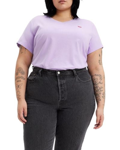 Levi's Plus Size V-neck Tee T-shirt - Purple
