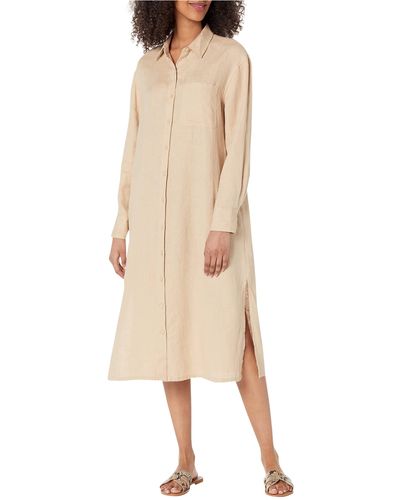 The Drop Fiona Relaxed Linen Midi Shirt Dress - Natural