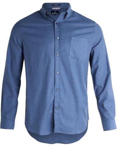 Ben Sherman Classic Fit Long Sleeve Button Down Shirt - Casual Dress Shirt For - Blue