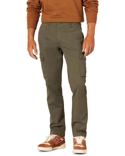Amazon Essentials Pantaloni Cargo Elasticizzati Slim Uomo - Verde