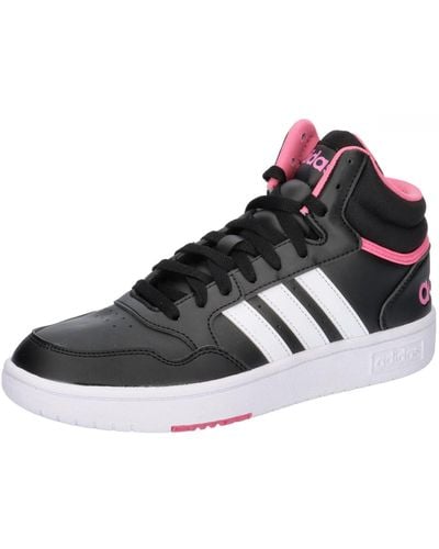 adidas Hoops 3.0 Mid Sneaker Core Zwart/ftw Wit/roze Fusion 42 Eu