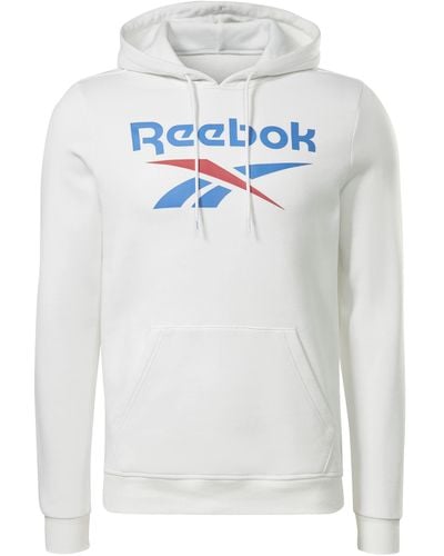 Reebok Grande Logo impilato Maglia di Tuta - Bianco