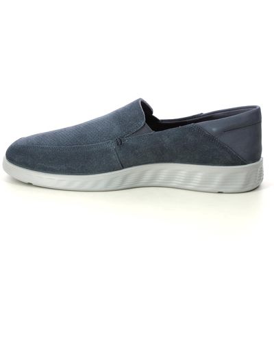 Ecco S Lite Hybrid Navy Suede S Slip-on Shoes 520374-05415 - Blue