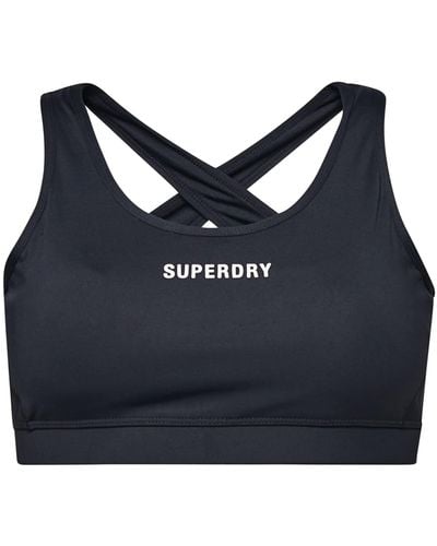 Superdry Core Mid Impact Bra Soutien-Gorge de Sport - Bleu