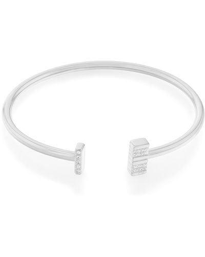 Calvin Klein Jewelry Stainless Steel And Crystal Memory Steel Bangle - Black