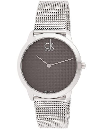 Calvin Klein Analog Quarz Uhr mit Edelstahl Armband K6K31B46 - Mettallic
