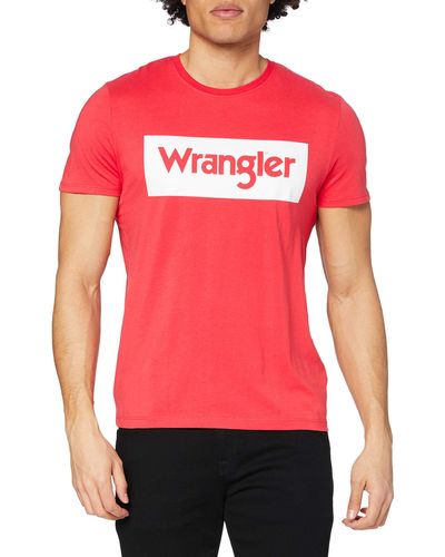 Wrangler Shortsleeve Logo Tee T-Shirt - Rosso