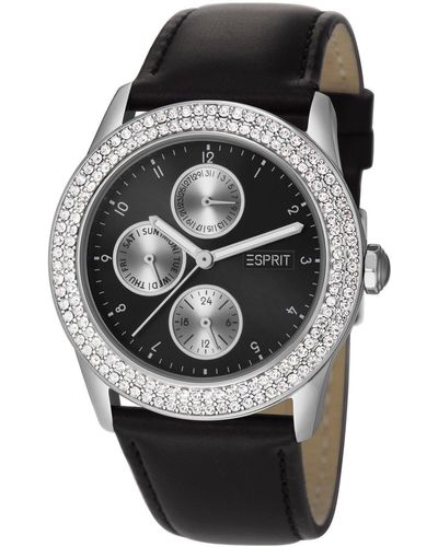 Esprit Armbanduhr Peona Analog Quarz Leder ES105912001 - Grau