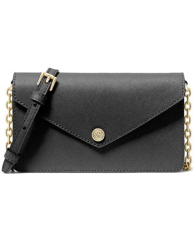 Michael Kors Wallet For Women Jet Set Travel Small Flap Pocket Env Crossbody - Black