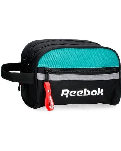 Reebok Andover Toiletry Bag Two Compartments Adaptable Black 26x16x12 Cms Polyester - Green