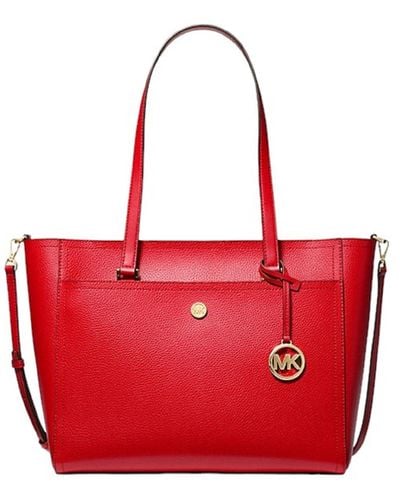 Michael Kors Michael Maisie Large Pebbled Leather 3-in-1 Tote Bag Bundled Purse Hook - Red