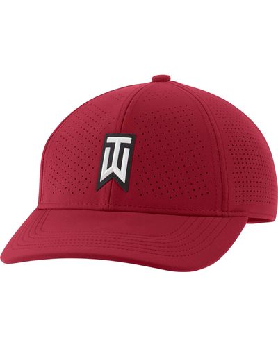 Nike Aerobill Tiger Woods Heritage86 Perforated Golf Hat - Red