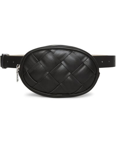 Steve Madden Basket Weave Belt Bag - Black