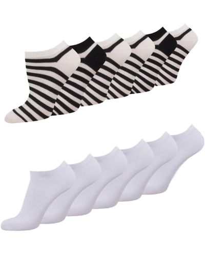 Tom Tailor Bequeme Socken - Socken für den Alltag und Freizeit black stripes 35-38 - im praktischen 12er - Weiß