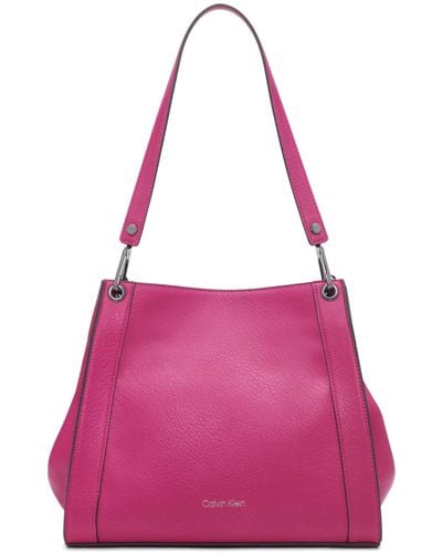 Calvin Klein Reyna Novelty Triple Compartment Shoulder Bag - Pink