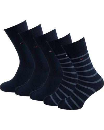 Tommy Hilfiger TH Sock 5P GIFTBOX Stripes Chaussette CLSSC - Bleu