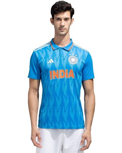 adidas Official India Cricket ODI Fan Jersey - Blu