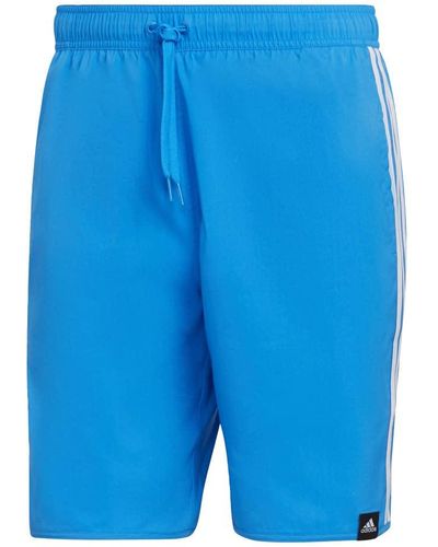 adidas Classic-Length 3-Stripes Swim Shorts - Blau
