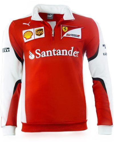 PUMA Scuderia Ferrari Formel 1 Team Half Zip Sweater Pullover F1 rot weiß Gr. XS