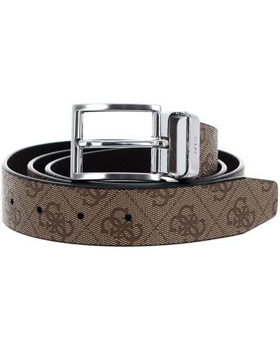 Guess Vezzola Adj & Rev Be Leather Belt - Brown