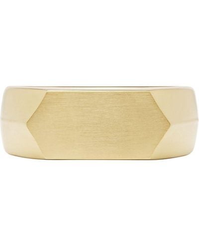 Fossil Signet Ring All Stacked Up Stainless Steel Gold-tone - Natural
