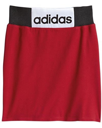 adidas Originals Jeremy Scott Red Elasticized Cotton Boxing Skirt M63874 Rw39