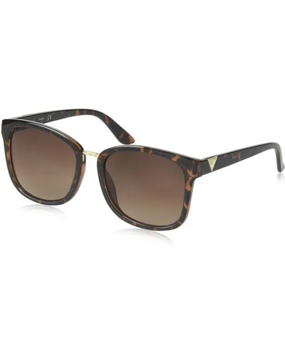 Guess GF0327 Shiny Havana With Gold/Brown Gradient Lens One Size - Schwarz