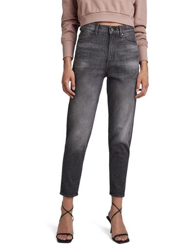 G-Star RAW Janeh Ultra High Wasit Mom Ankle Straight Jeans - Grigio
