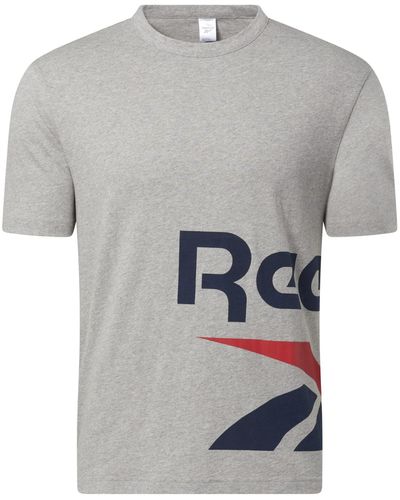 Reebok 's Side Logo Vector Short Sleeve Tee T-shirt - Grey