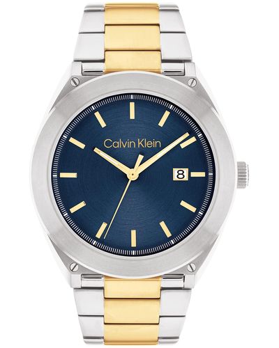 Calvin Klein Montre Analogique à Quartz pour avec Bracelet en Acier Inoxydable à deux coloris - 25200198 - Bleu
