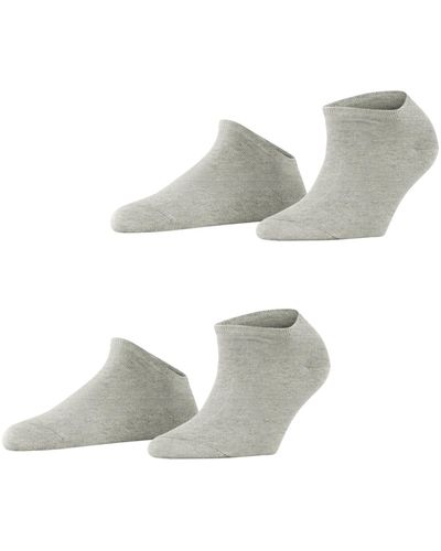 Esprit 2-pack W Sn Cotton Short Plain 2 Pairs Trainer Socks - Grey