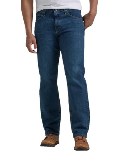 Wrangler Jeans da Uomo Classici Relaxed Fit Flex Military Blue Flex. 42W x