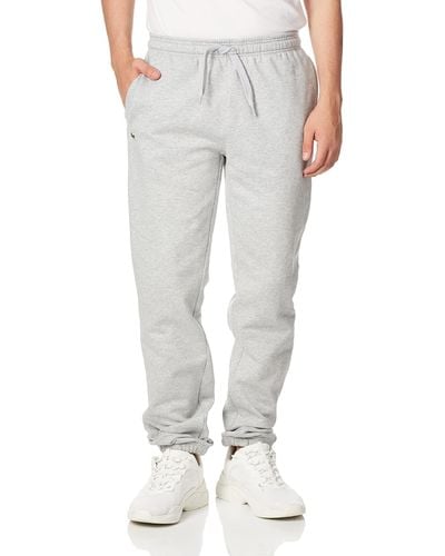 Lacoste Sport Brushed Fleece Pant With Elastic Leg Opening - Gray