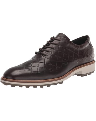 Ecco 2023 M Klassische Hybrid-Leder-Golfschuhe - Schwarz