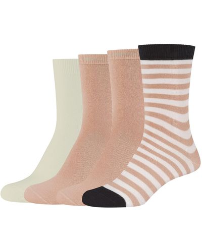 S.oliver Socken 4er-Pack Originals mit Bio-Baumwolle geringelt pink sand 35-38 - Natur