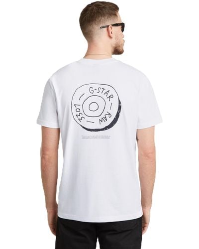 G-Star RAW Button Illustration R T T-shirt - White